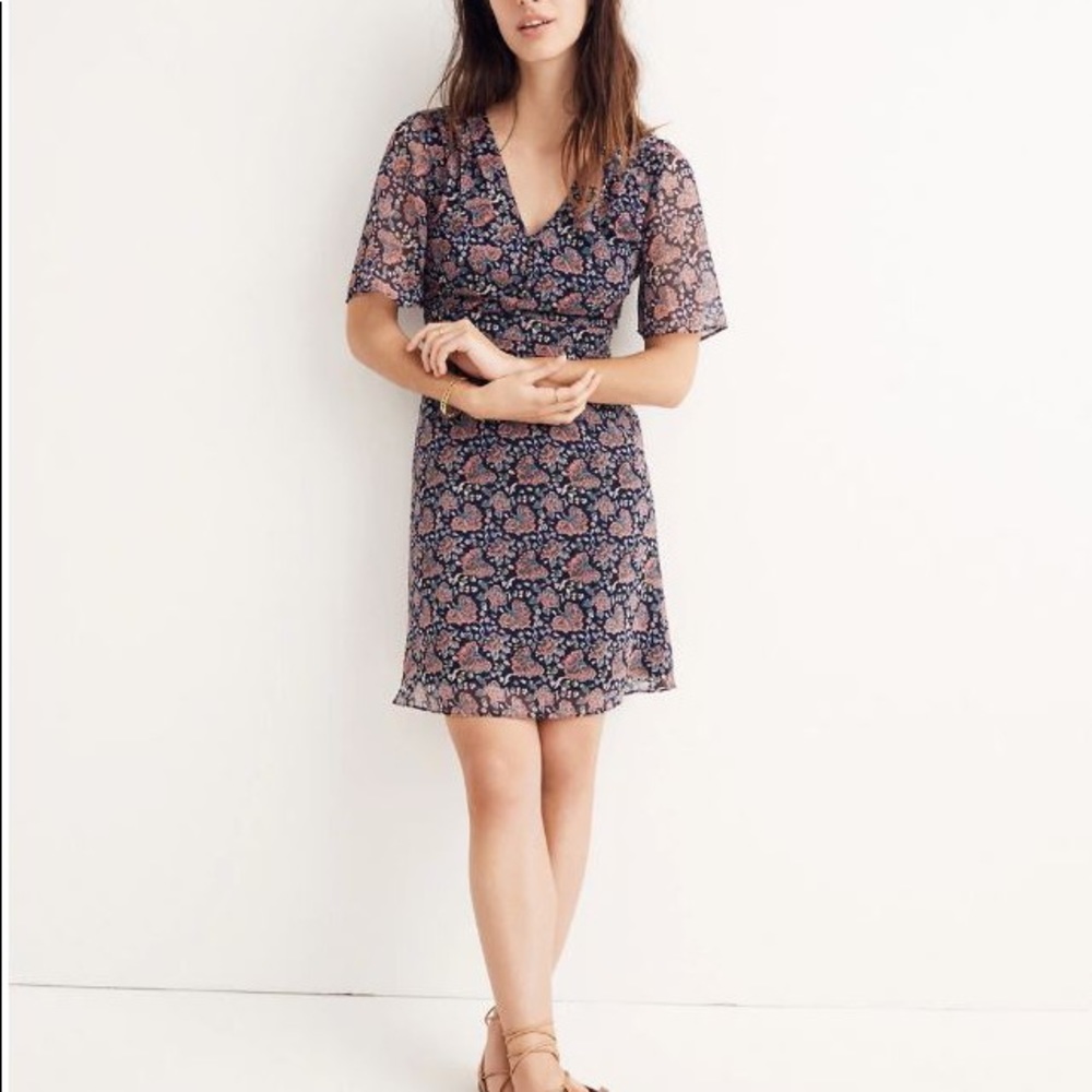 Madewell Orchard Flutter Sleeve Dress